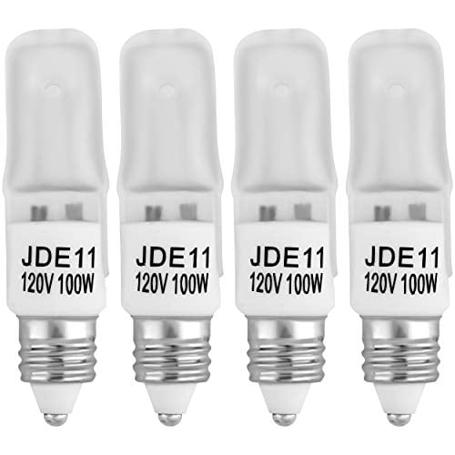 4-Bulbs JD 75W Mini Candelabra E11 Halogen Single Ended Light Bulb 75 Watt Clear Anyray A1790Y